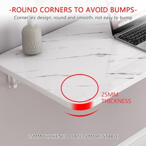 Wall Mounted Folding Table - Space-Saving Drop Leaf Workbench for Home Office & Bar Ideal for PC Dining & Laptop Use 100x50cm Easy to Install