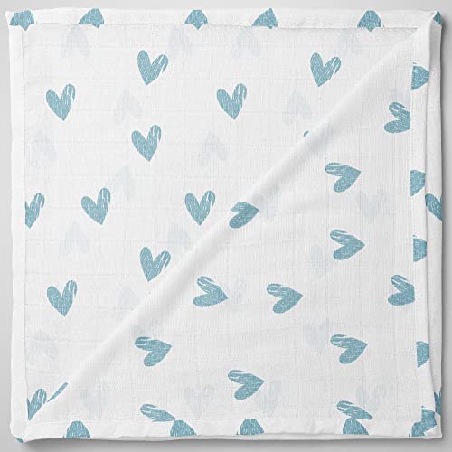 Image of 1ST STEP Muslin Swaddle 60cm*75cm (Pack of 2) Rainbow, Hearts