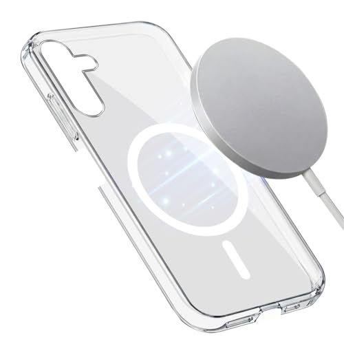 Image of Jkobi Lifetime Anti-Yellow MagSafe Compatible Clear Back Cover Case for Samsung Galaxy M15 5G (Sleek Hard Crystal | Shockproof and Camera Protection)