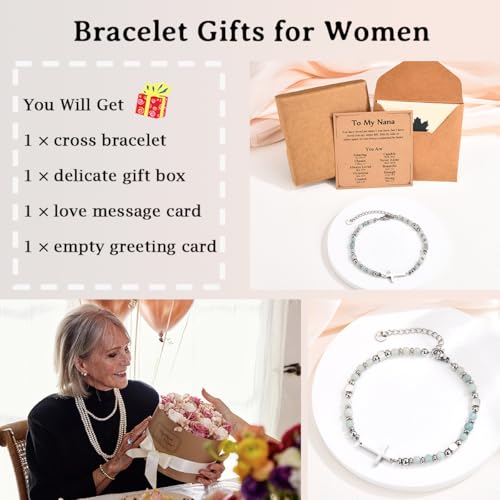 Image of Religious Cross Bracelet for Women Girls, Christian Gifts for Daughter Granddaughter Sister in Christ Friend Niece on Birthday Christmas Easter Valentines Day Graduation