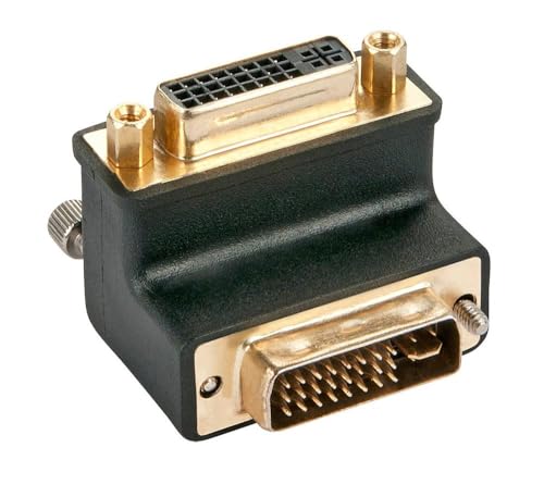 LINDY DVI-I Male to DVI-I Female 90° Adapter Down