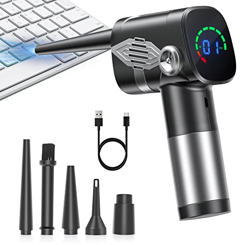 Electric Air Duster for Keyboard Cleaning Compressed Air,70000 RPM Air Pump Cordless, Rechargeable 6000mAh, Replaces Canned Air Can for Computer、Car and Air Conditioner Cleaning