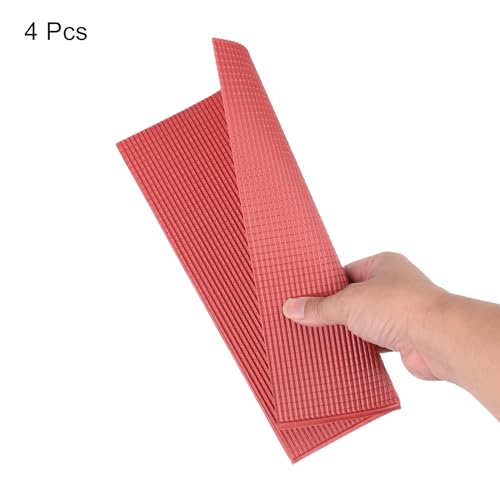 sourcing map Miniatur Dachziegel PVC Modell Dachziegel Mini Basteln Kacheln Modellbau Set für Modellbau Puppenhäuser Sand Tisch 29.5x19.5cm/1.16x0.76\ Rot Pack von 4 1:100