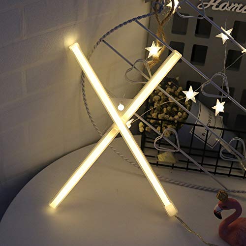 Image of LED Warm White Letters Neon Night Lights Battery or USB Operated LED Alphabet Marquee Light Neon Letters Sign Decorative Words Light for Birthday Wedding Party Christmas Bar Wall Hanging Decor(X)
