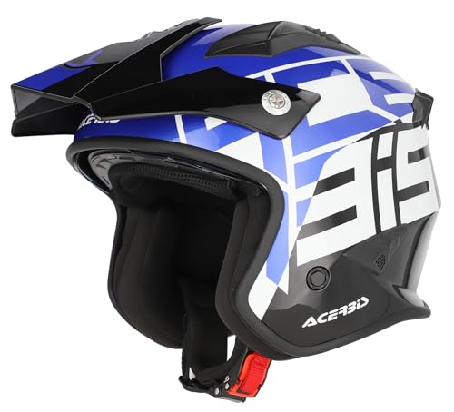 ACERBIS Helmets Casco Jet Aria Azul y Negro Totalmente Homologado 22.06 (M 57/58)