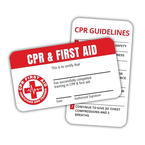 Cartes d'entraînement CPR et First Aid au format portefeuille plastifié