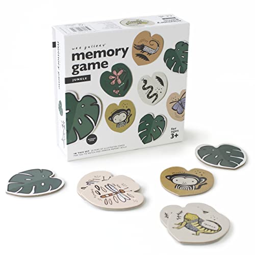 Wee Gallery Memory Game - Jungle Animals and Plants - Brain Building Matching Activity - Animal Recognition, Motor Skills, Creative Play, and Problem Solving for Children