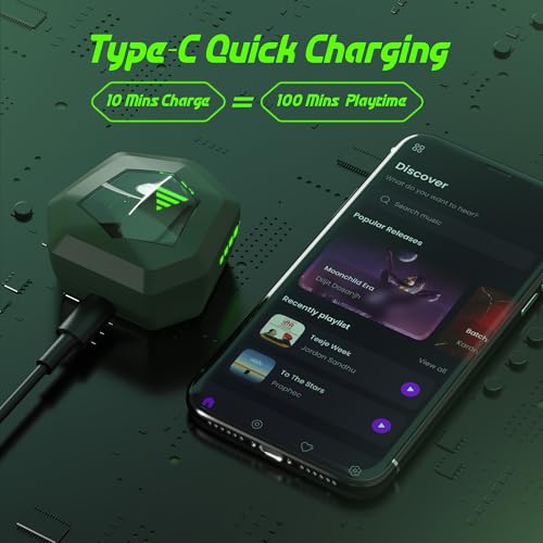 Image of AROMA NB126 Axis Upto 50 Hours Playtime* Fast Charging RGB 45Ms Latency True Wireless Bluetooth v5.4 Gaming Earbuds