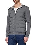 Zip Sweats Hackett London Men\'s Hybrid Quilt Fz Sweatshirt, Charcoal, S