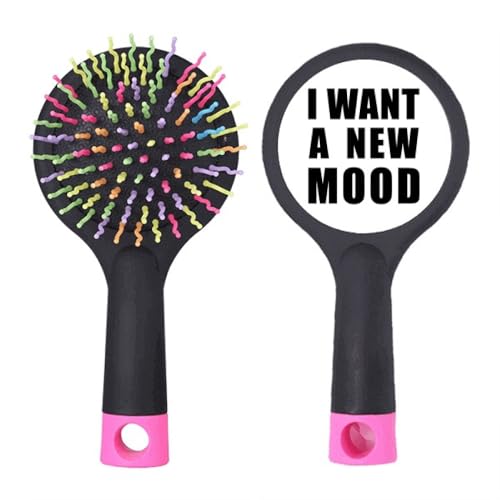 Brosse à cheveux démêlante contre les nœuds douloureux motif Art déco vintage