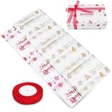 TOVINANNA 56 Hojas Papel de Navidad con Purpurina Papel de Embalaje para Cajas y Manualidades DIY Decoración Festiva para Fiestas y Navideña