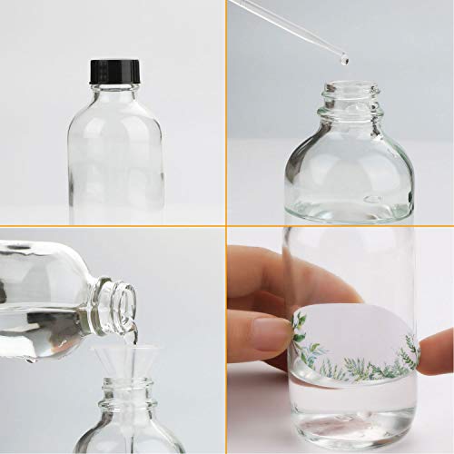 8oz Clear Glass Bottle, Reusable Glass Bottles with Airtight Lid for Shampoo, Conditioner, Essential Oils, Set of 20 (Clear) by COMUDOT - Image 5