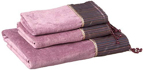 Sherry Kline Silk Strie Lavender 3Piece Embellished Towel Set Silk Strie 3Piece Embellished Towel Set,Lavender