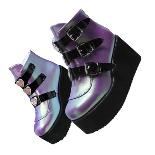 Bottines violettes bout rond en taille 40 pour marcher sans douleur