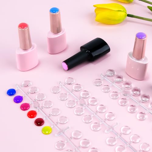 Nail Swatch Sticks, 240 PCS Nail Polish Swatch Dots Round False Nail Display Tips, Nail Art Color Display Chart with Adhesive Sticker. Easy to Find for Nail Polish Color - Image 4
