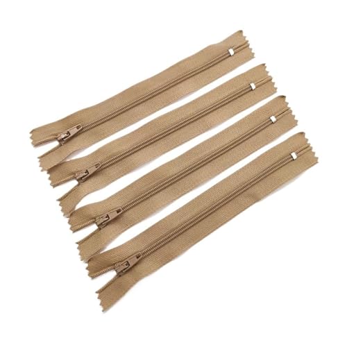 Fermeture éclair couture kaki lot de 10 zip en nylon 7.5 cm pour réparer vos jupes et vos vêtements