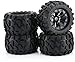 RCStation 12mm Hex RC Wheels and Tires 1/10 Scale RC Monster Truck Buggy 2.8â€œ PreGlued RC Tires and Rims with Foam Inserts, Assembled RC Tires and Wheels for 1/10 12mm Hex Traxxas, Etc Set of 4