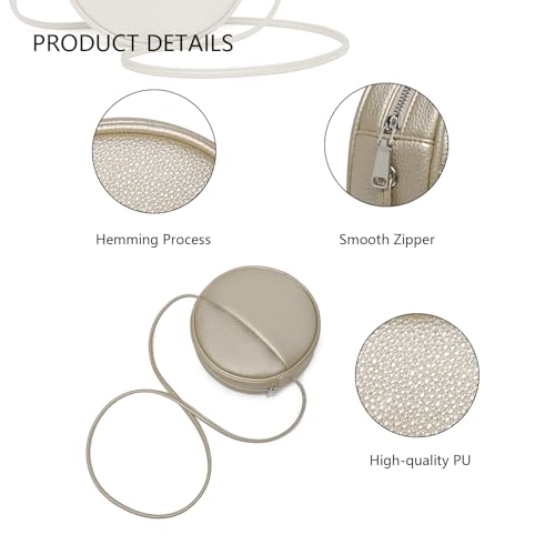 Image of Circle Crossbody Bag for Women NYLON Circle Purse with Zipper Adjustable Knot Shoulder Straps