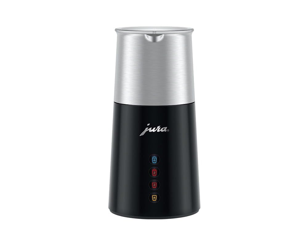 Jura Elektrischer Milchaufschäumer, Hot & Cold Funktion, Schwarz/Silber, Modell 24331, Für Warme und Kalte Milchgetränke
