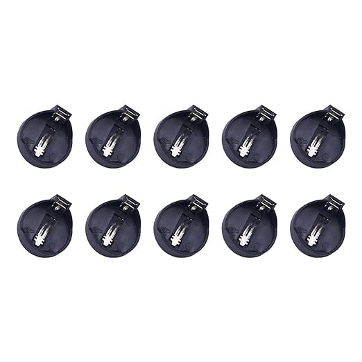 sp electron pack of 10 pcs black heavy plastic coin cell holder for diy electronic and science experiments project.