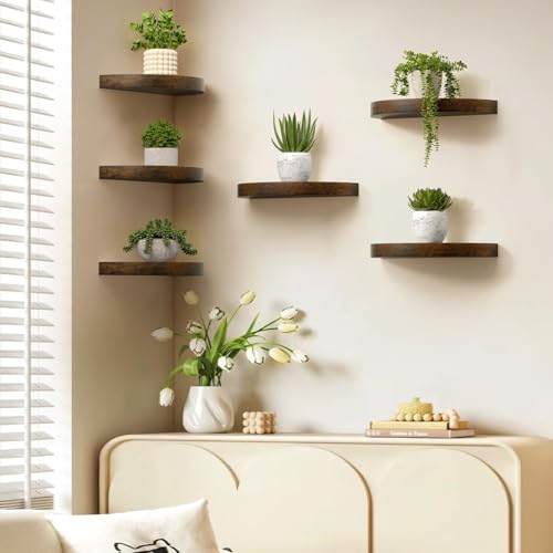 VINCOURNA 3er-Set Wandregal, 39CM(B) Rustikal Regalbrett Holz, Regalboden zum Aufhängen, Schweberegal für Bad, Badezimmer, Küche, Büro, Kinderzimmer, Wohnzimmer, Deko Wandbrett-Karbonisiert Schwarz