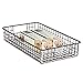 mDesign Metal Wire Food Storage Shallow Bin Basket with Handles for Organizing Kitchen Cabinets, Counter, Pantry Shelf - Perfect for Snacks, Drinks - Concerto Collection - 4 Pack - Bronze