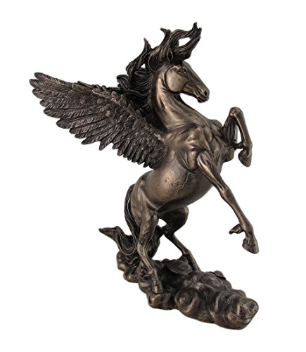 Us 11" Cold Cast Bronze Color Greek Mythology Rearing Pegasus Figurine #TOP1