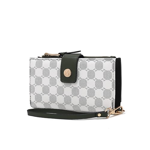 MKF Collection Carteira de pulso para mulheres, bolsa de pulso com vários compartimentos coloridos por Mia K, Cp Solene Olive, 7.25 x 4 x 1 inches, Casual