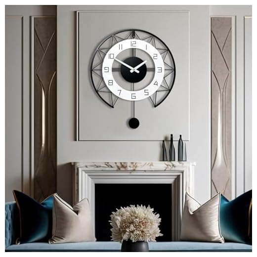 AVVIC MART Material Metal Wall Clock Big Size Wall Clock Modern Clocks for Living Room Stylish Wall Clocks for Home Decoration Designer Wall Clock Black (Style-28, 40 CM)