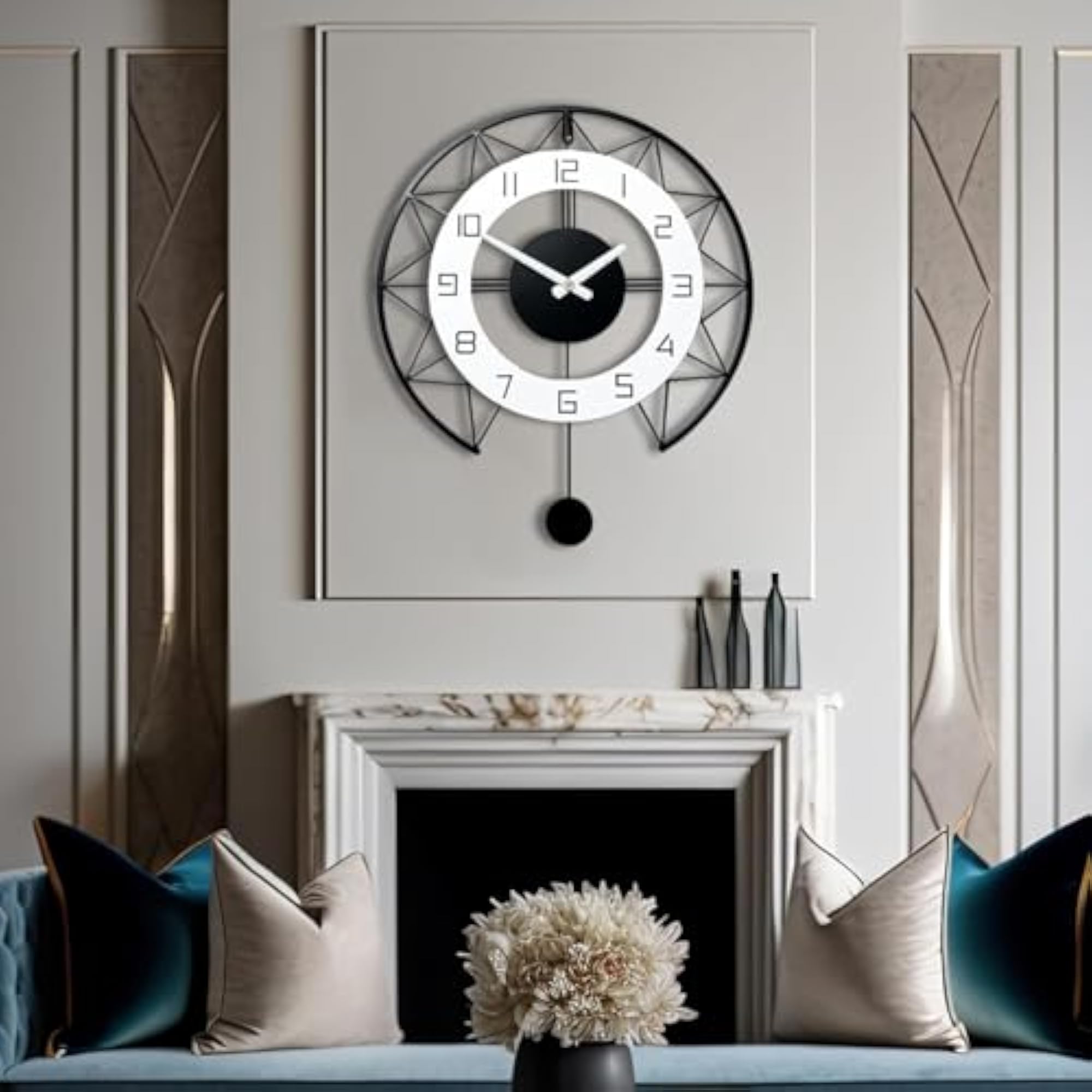 Stylish Metal Analog Wall Clock for Home and Office