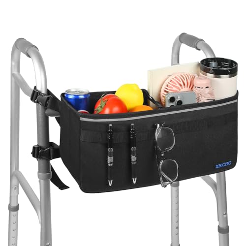 ZHCHG Walker Basket for Seniors, Walker Accessories, Folding Walker Bag with...