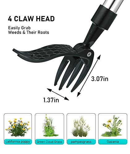 Bestyijo Garden Weed Puller Tool, Stand Up Heavy Duty Weeder With Claws And Pedals, Weeding Remover, Aluminum Alloy Root Starter, Gifts For Grandpa (Weed Puller) #TOP4
