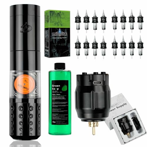 Tattoo Gun Kit, 4-12V Wireless Tattoo Machine 2 Tattoo