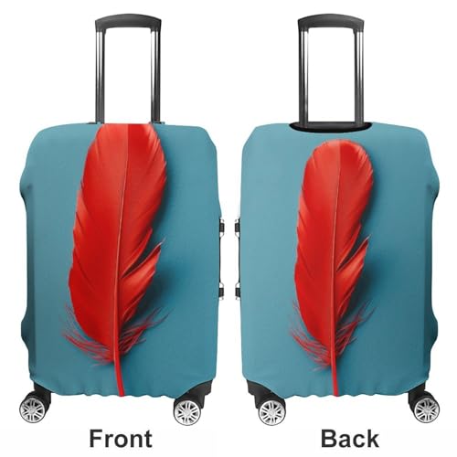 A Red Feather Luggage Covers Tsa Approved Suitcase Cover Elastic Washable Luggage Sleeve Carry on Cover Protector Anti-Scratch Suitcase Protector Fits 19-30 Inch Case(XL)3
