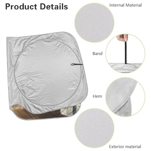 Image of Car Windshield Sunshade - Foldable Funny Golden Retriever Driving Car Windshield Sun Shade for Front Window for Most Sedans SUV Truck - Auto Sun Heat and UV Rays Blocker