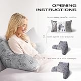 OHS Cuddle Cushion for Adults, Reading Pillow for Bed Adult Kids Super Soft Cosy Fleece Gaming Print Support Pillow with Arms Back Support Cushion Relaxing Comfy, Grey - Image 5