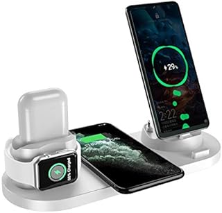 Dock di ricarica wireless Caricabatterie wireless rapido 6 in 1 QI con cavo di ricarica rapida JNDY per 1312 Pro Max12 mini11X Orologio AirPods ProSamsung
