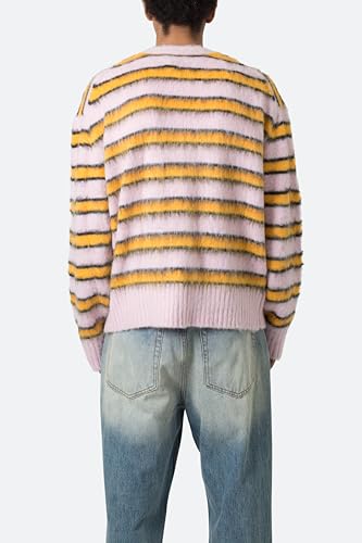 mnml Men's Striped Mohair Cardigan Sweater3