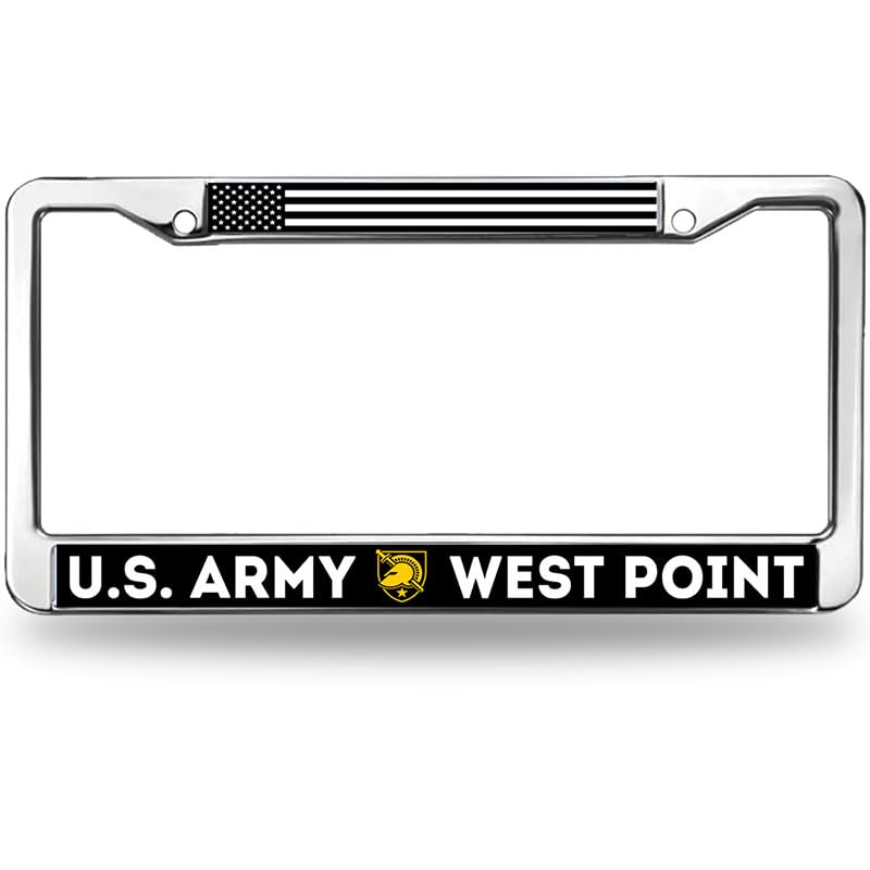 Image of US Army West Point License Plate Frame American USA Flag License Plate Frame Personalized US Army Heroism Durable