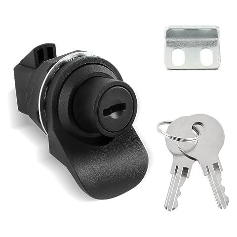 HOWDIA 1Pcs Push Button Lock Glove Box Latch, Tool Box Latch for Truck Tool Box Lock Replacement, Golf Push Cart Accessories, Marine Glove Box Plastic Tool Box Truck, Press The Switch Cover