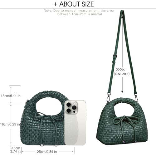 Image of JINMANXUE Fashion Mini Handbag For Women, Woven Tote Bucket Composite Bag Knitting Chain Bags, Crossbody Shoulder Purses