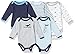 Luvable Friends Baby Girls' 5-Pack Long-Sleeve Hanging Bodysuit