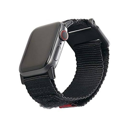 Urban Armor Gear Active Bracelet pour Apple Watch (42mm) et Apple Watch (44mm) [La Série 4/ La Série 3/ La Série 2/ La Série 1, Remplacement Bracelet] - Noir