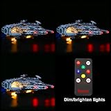 BRIKSMAX Zestaw oświetlenia LED z wielofunkcyjnym pilotem dźwiękowym do Lego Star Wars Millennium Falcon, kompatybilny z 75257