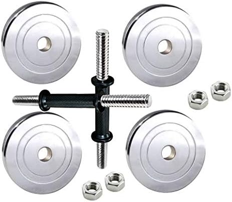 VR Steel Round Chrome Dumbbells for Men (8 Kg) Pair of 2, Silver, Regular (CHROME-DUMMBELL)