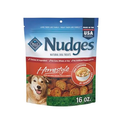 Blue Buffalo Nudges Homestyle Natural Dog Treats, Made in the USA with Real Chicken, Peas, and Carrots, 16-oz. Bag