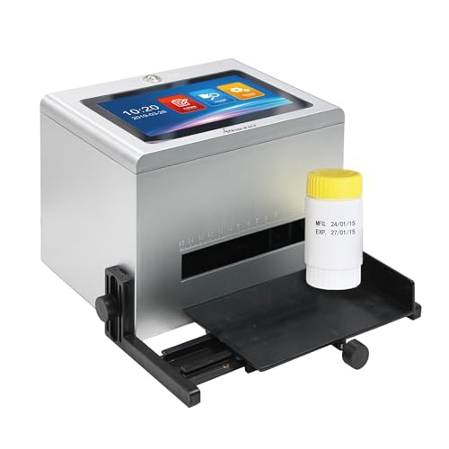 Image of Phezer Automatic Continuous Inkjet Coding Machine for Small Business with Original Quick-Drying Ink Cartridge, Intelligent Printer for Production Date /Time /Barcode /QR Code /Logo (5-Inch Touch Screen)