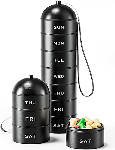 Amazon.com: Metal Pill Organizer Weekly - Betife Stackable Waterproof ...