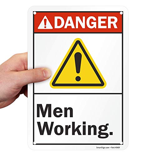 Panneau Danger Men Working SmartSign anti-rouille pour chantier