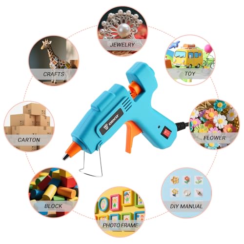 Miniatura 9 de Dekopro Pistola De Silicona Caliente 50w, Incluye 85 Barras De Pegamento, Tamaño 7 Mm X 120 Mm, Pistola De Pegamento,Ideal Para Manualidades Pequeñas Y Reparaciones Rápidas En El Hogar, Azul Cian